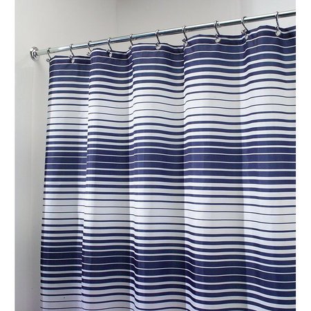 INTERDESIGN iDesign 72 in. H X 72 in. W Navy Stripes Shower Curtain Polyester 35520